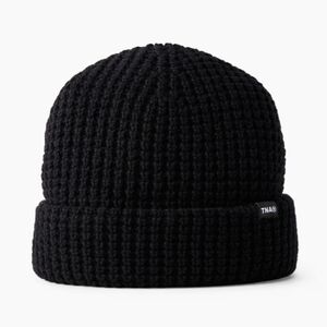 Aritzia TNA black Knit Brock Beanie Toque Hat. Can Be Worn 2 Ways.